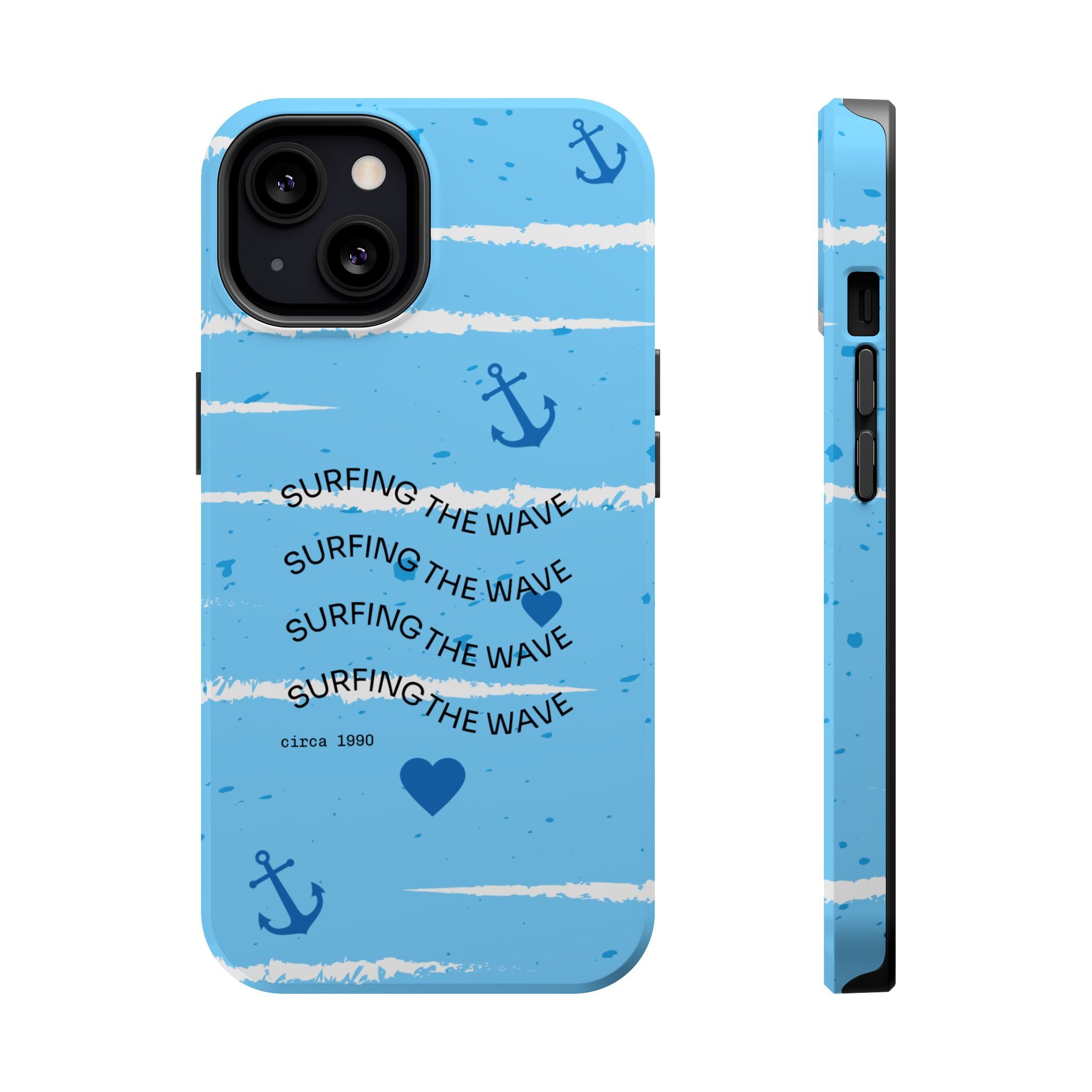 Surfing The Wave Blue Anchor Magnetic Phone Case — Impact‑Resistant, Magnetic iPhone Cover