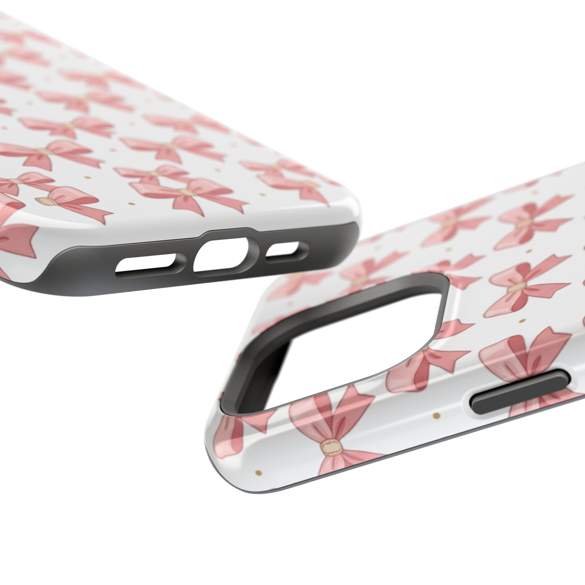 Pink Bow Pattern Magnetic Impact Phone Case — Protective iPhone Cover