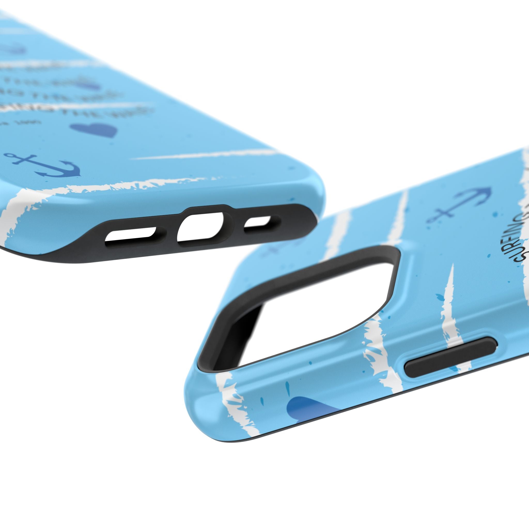 Surfing The Wave Blue Anchor Magnetic Phone Case — Impact‑Resistant, Magnetic iPhone Cover