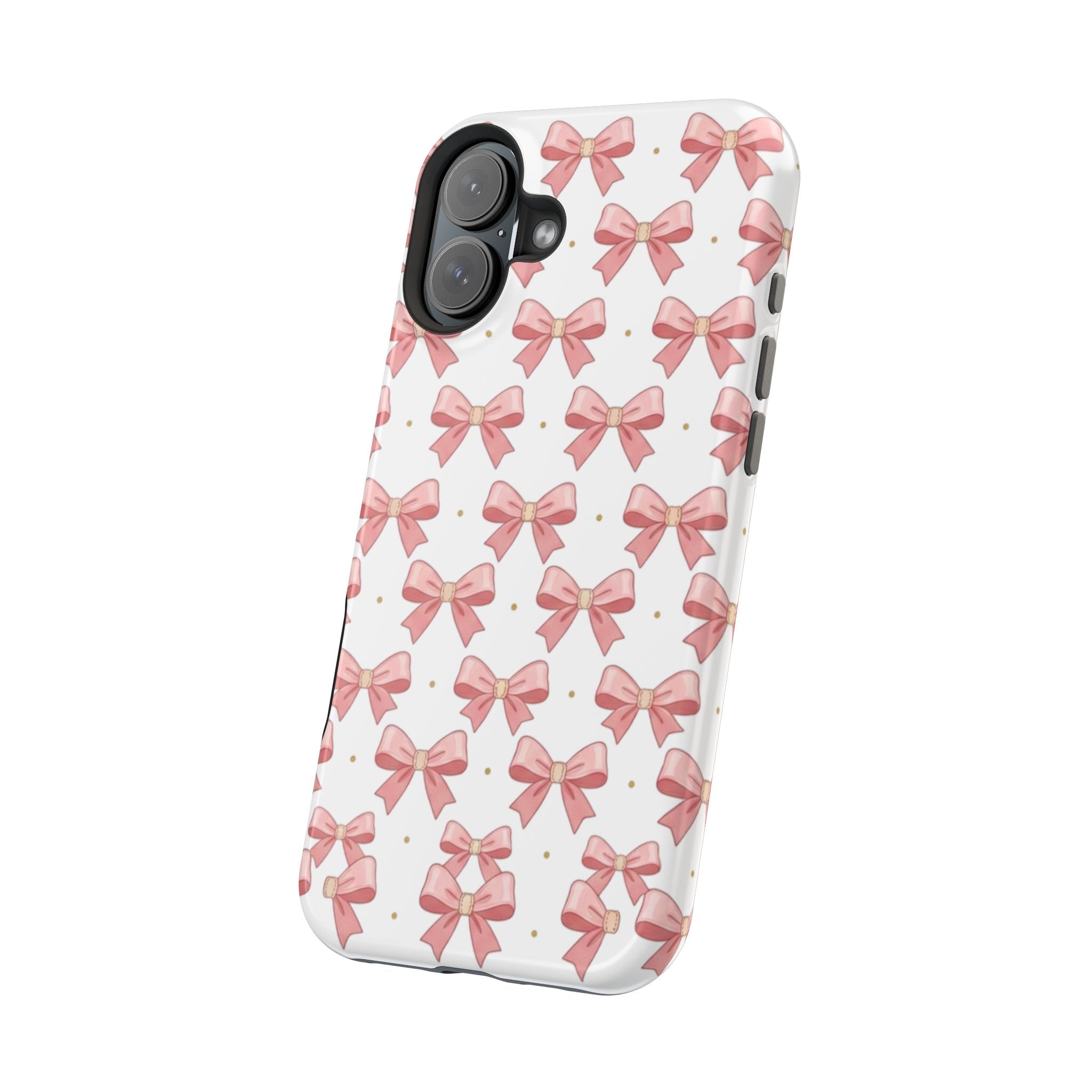 Pink Bow Pattern Magnetic Impact Phone Case — Protective iPhone Cover